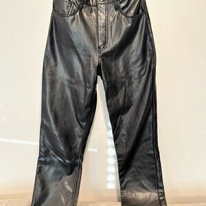 Abercrombie & Fitch Women’s Black VLeather Pants Curve Love 90’s Ultra High Rise